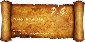 Puhola Gyula névjegykártya